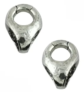 Salient White Brass Hinged Ear Weights