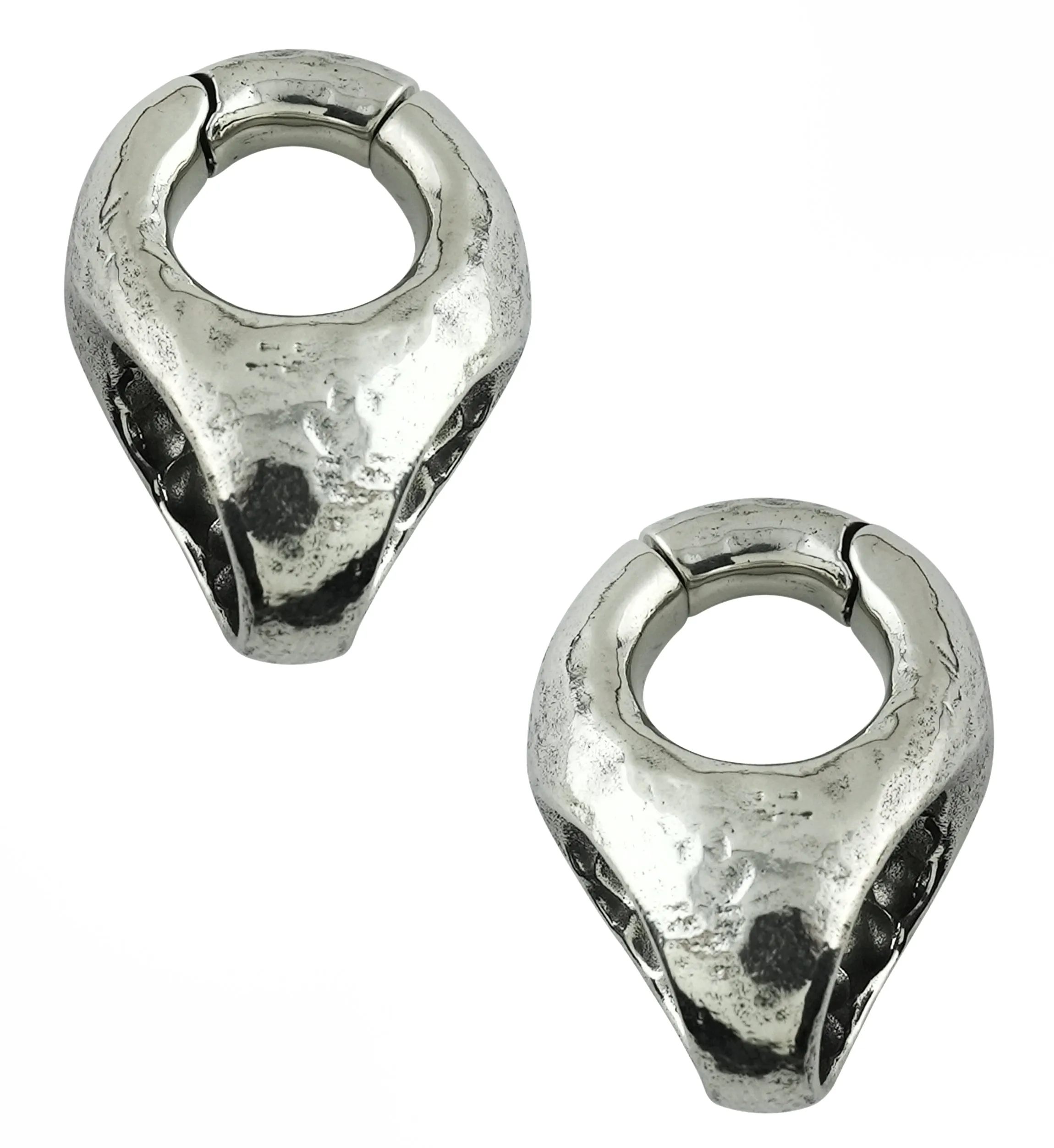 Salient White Brass Hinged Ear Weights
