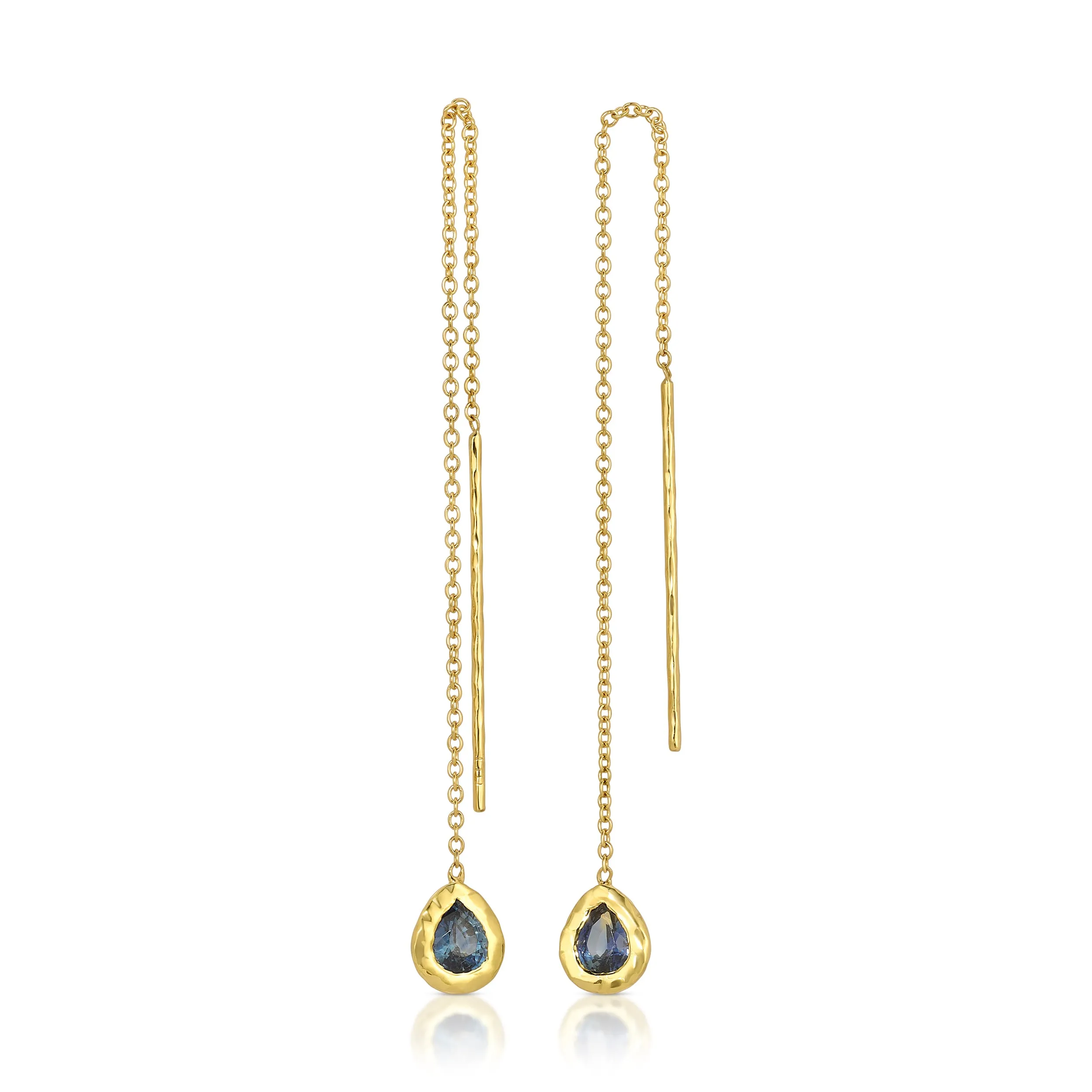 Sapphire Pear Nesting Gem Drop Earrings