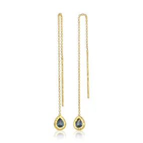 Sapphire Pear Nesting Gem Drop Earrings