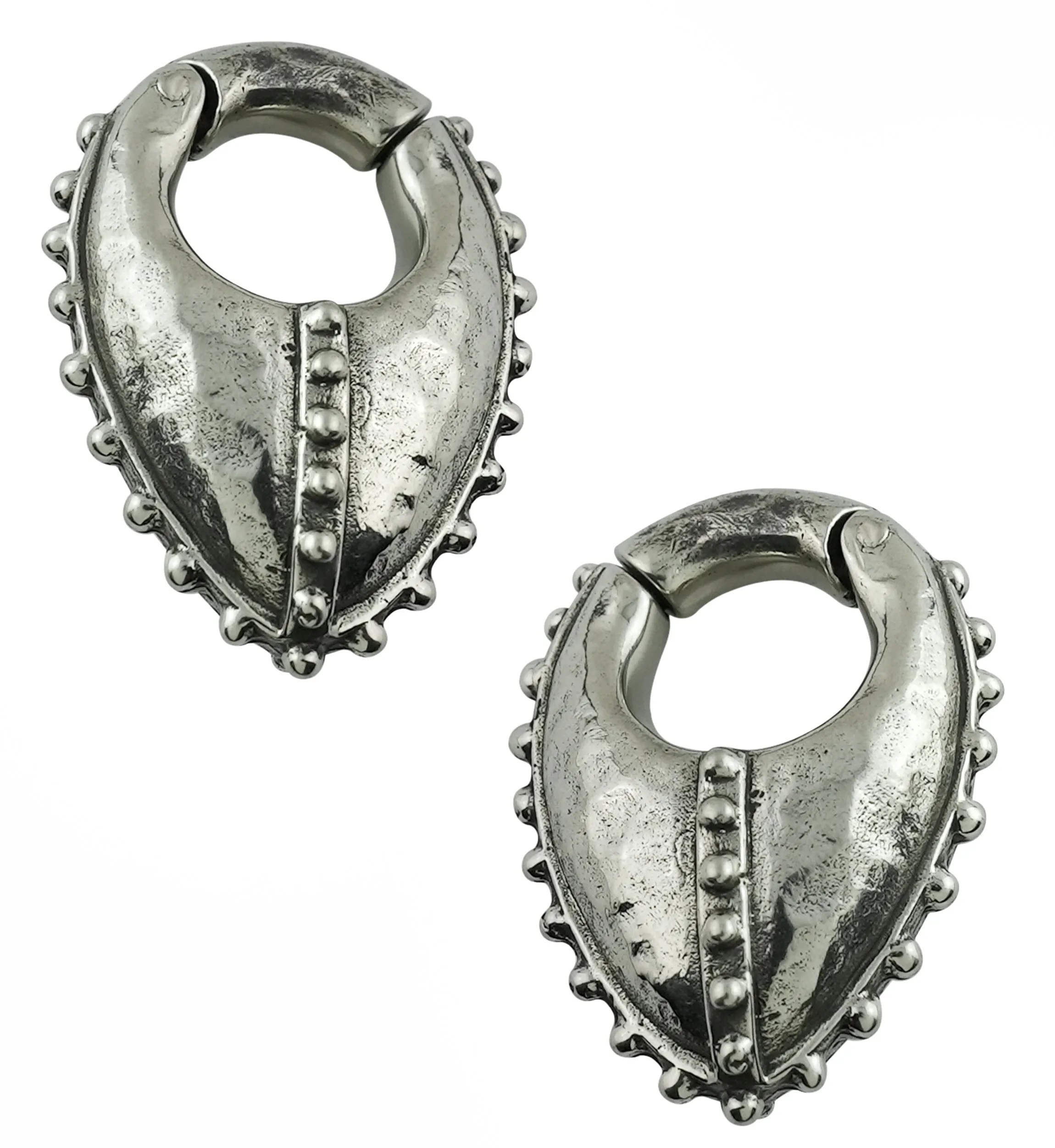 Sentry White Brass Hinged Ear Weights