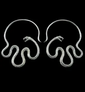 Sidewinder Snake White Brass Ear Weights