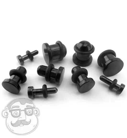 Simple Single Flare Black Steel Plugs
