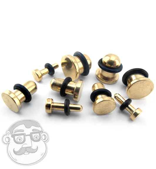 Simple Single Flare Gold Steel Plugs