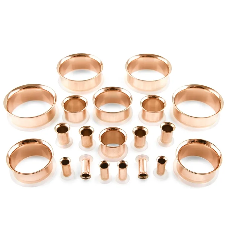 Single Flare Rose Gold Tunnels