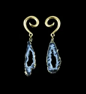 Slim Geode Slice Brass Hangers