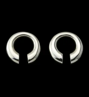 Small Keyhole White Brass Ear Weights