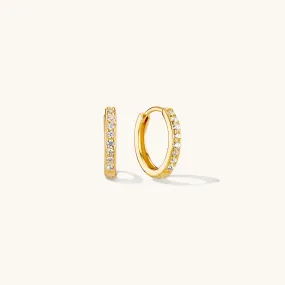 Small Pave Hoops Gold