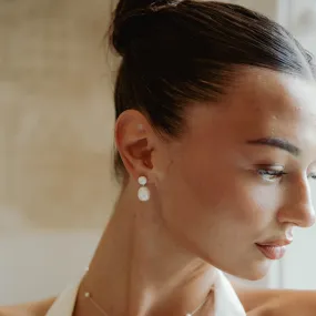 Soleil Pearl Earrings Silver