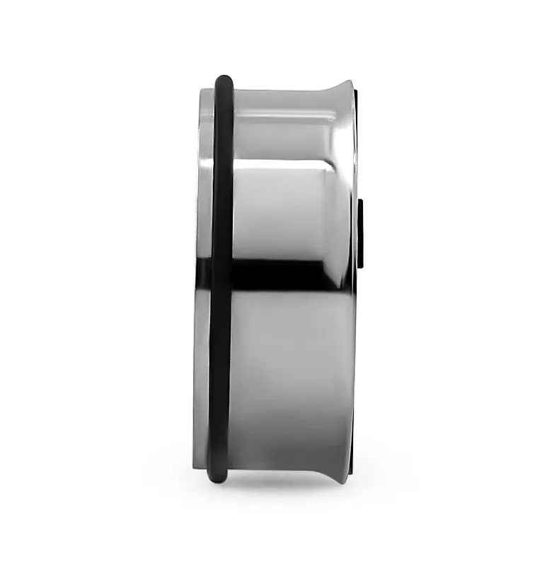 Stainless Steel Black Cross Tunnel Plugs