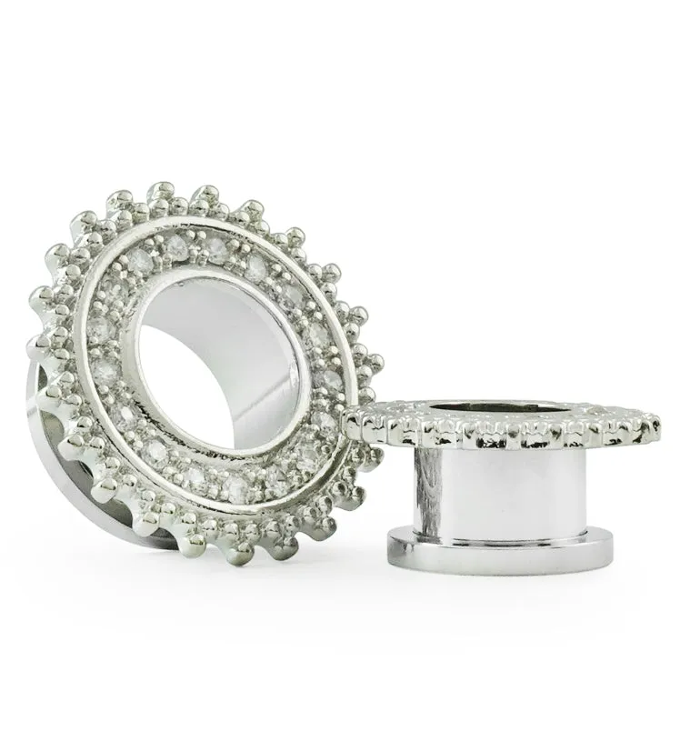 Stainless Steel CZ Beaded Shield Tunnels