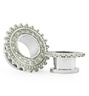 Stainless Steel CZ Beaded Shield Tunnels