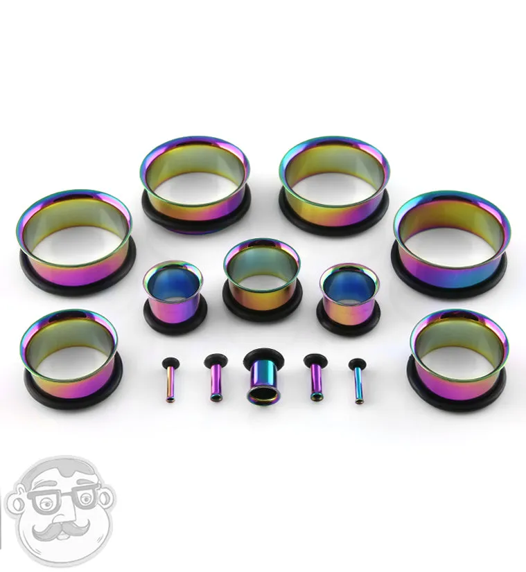 Stainless Steel Rainbow Ear Tunnels