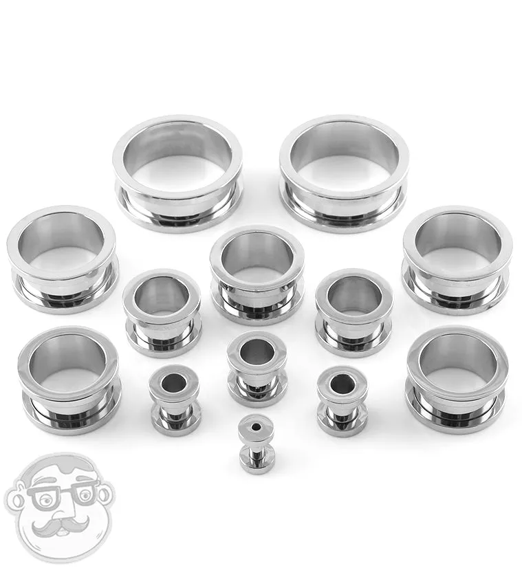 Stainless Steel Screw on Ear Tunnels