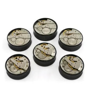 Steampunk Gear Black Stainless Steel Plugs