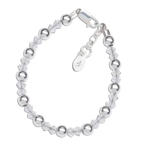 Stella - Sterling Silver Bracelet for Child with Sparkling Crystals