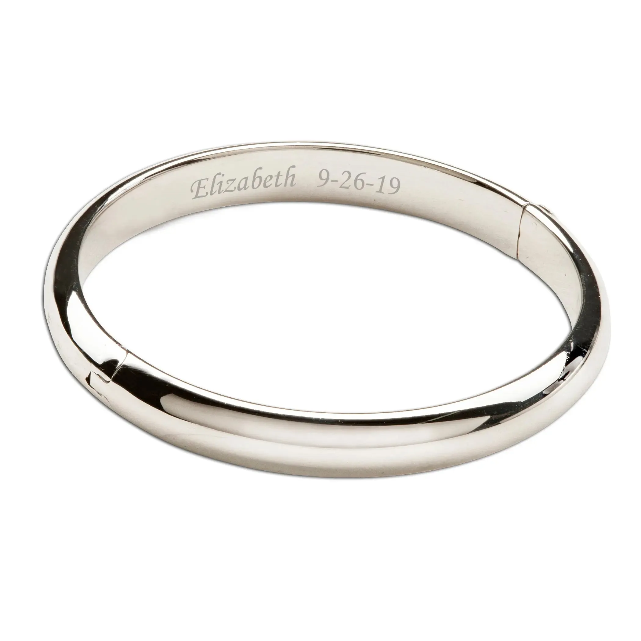 Sterling Silver Baby Bangle Bracelet with FREE Engraving - Bangle (Classic)