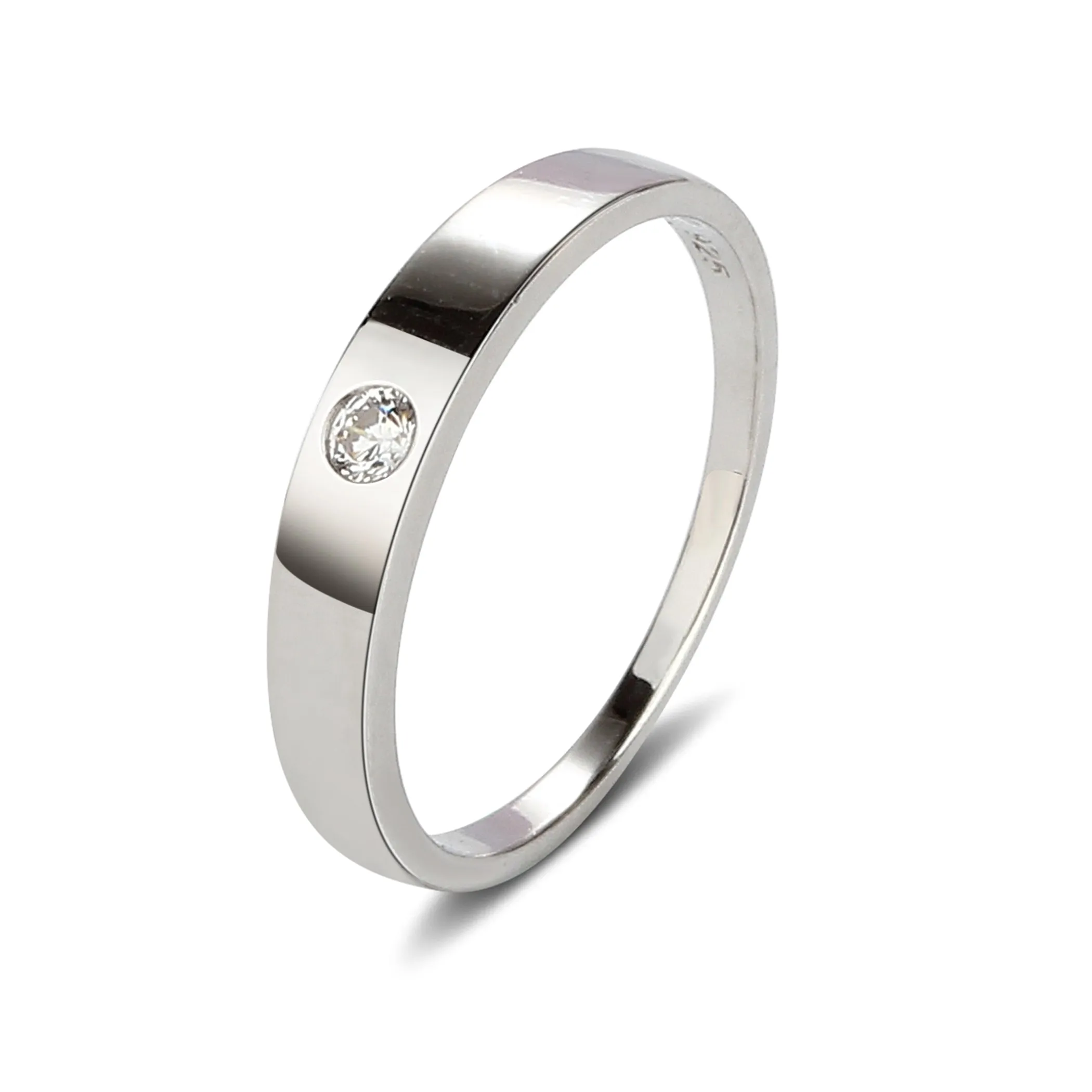 Sterling Silver Baby Ring with Clear CZ for Girls