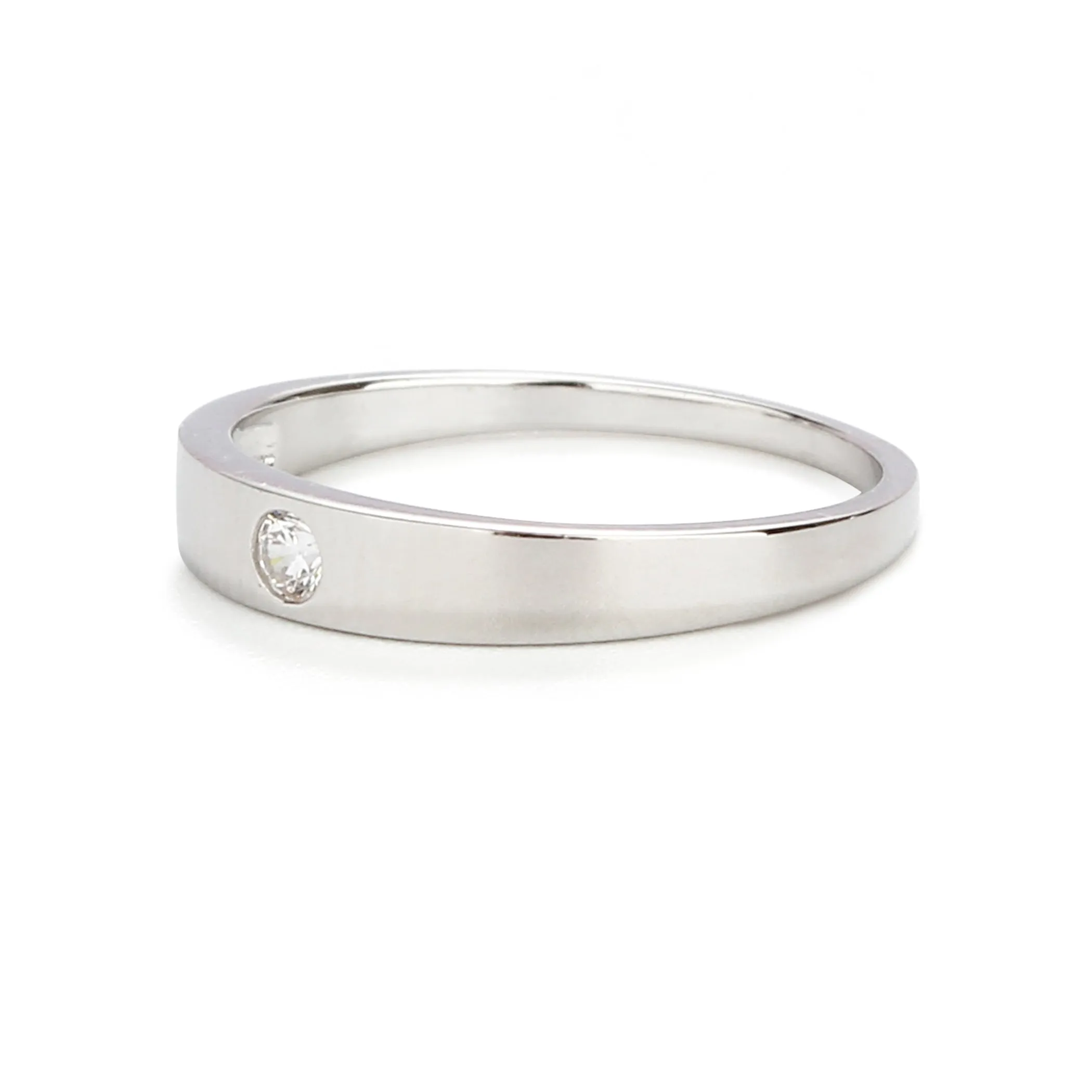 Sterling Silver Baby Ring with Clear CZ for Girls