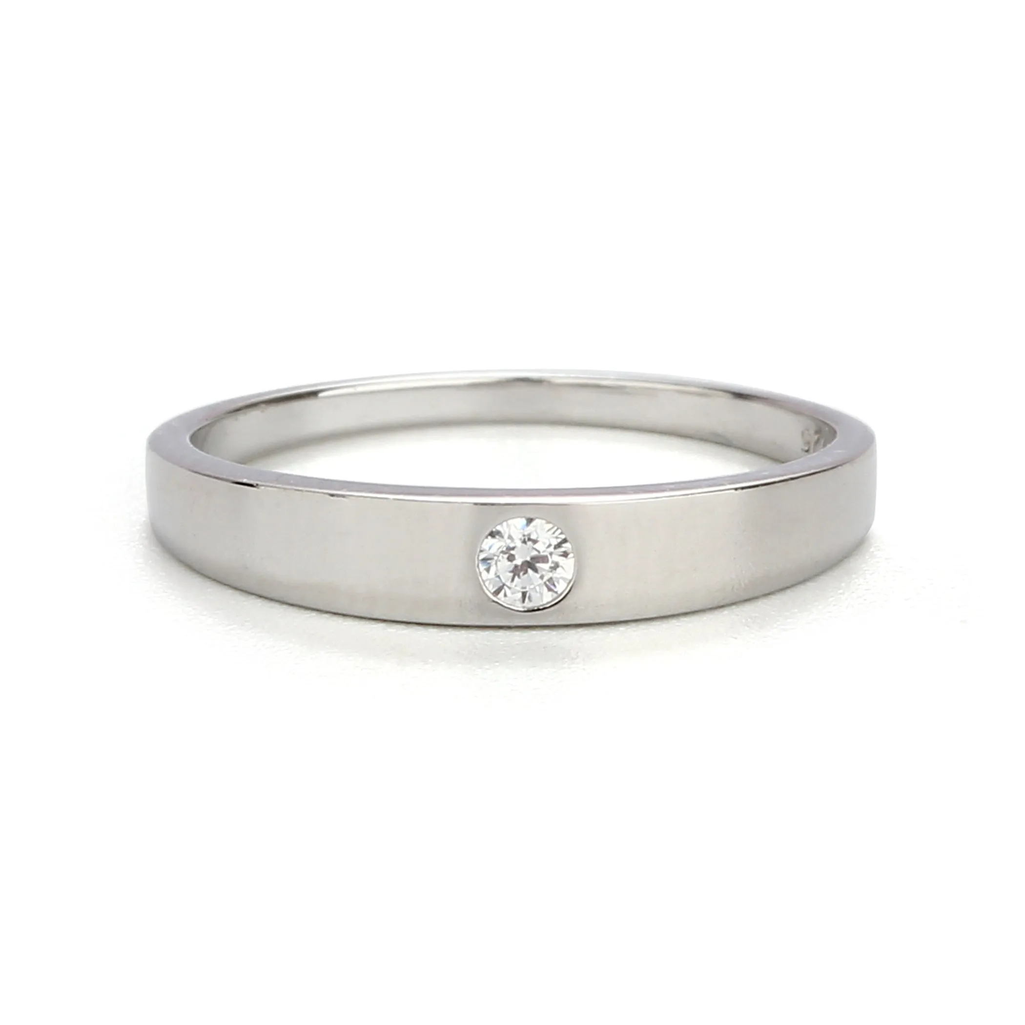 Sterling Silver Baby Ring with Clear CZ for Girls