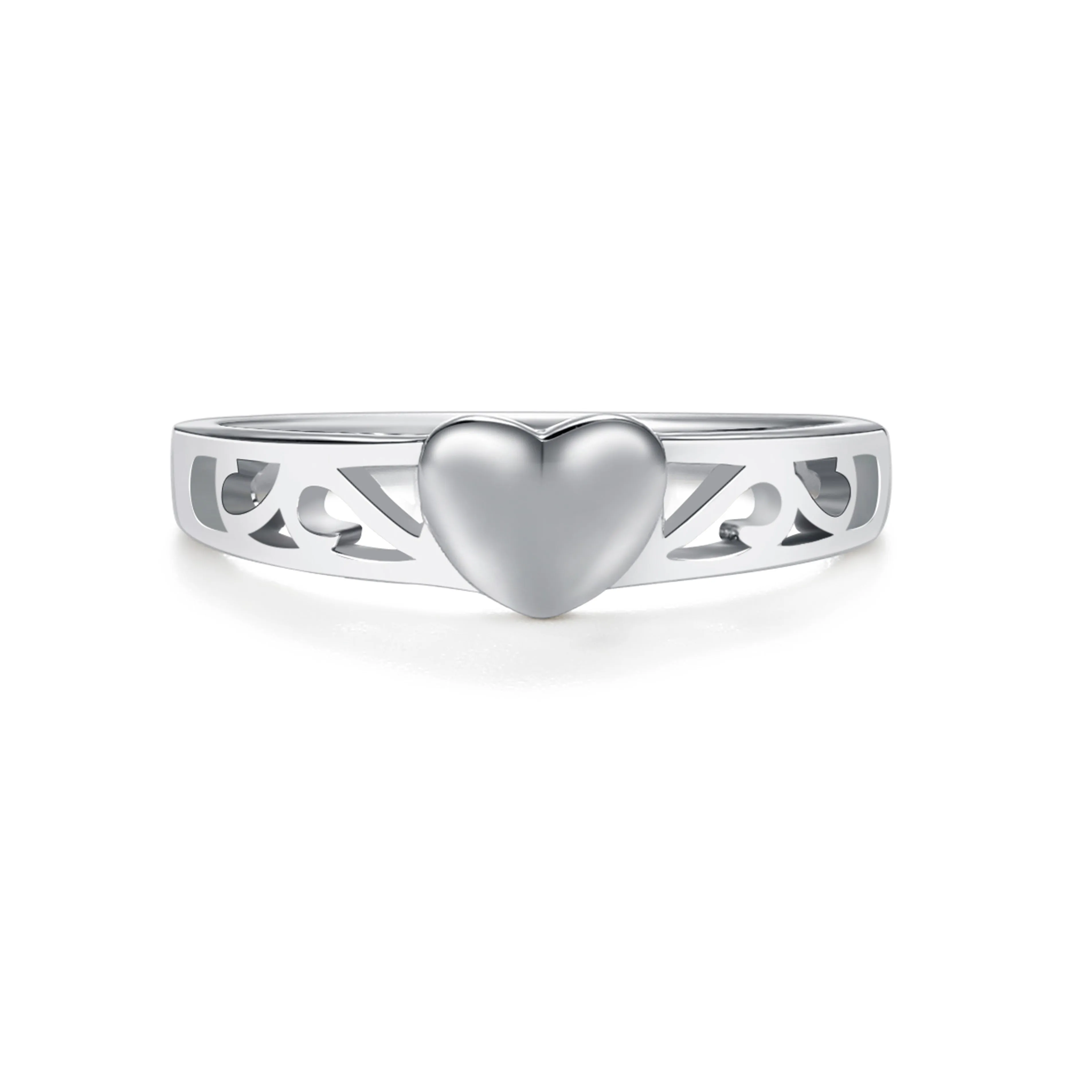 Sterling Silver Baby Ring with Heart Embellishment for Girls