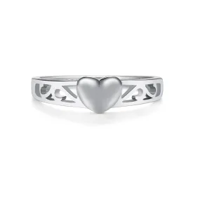 Sterling Silver Baby Ring with Heart Embellishment for Girls