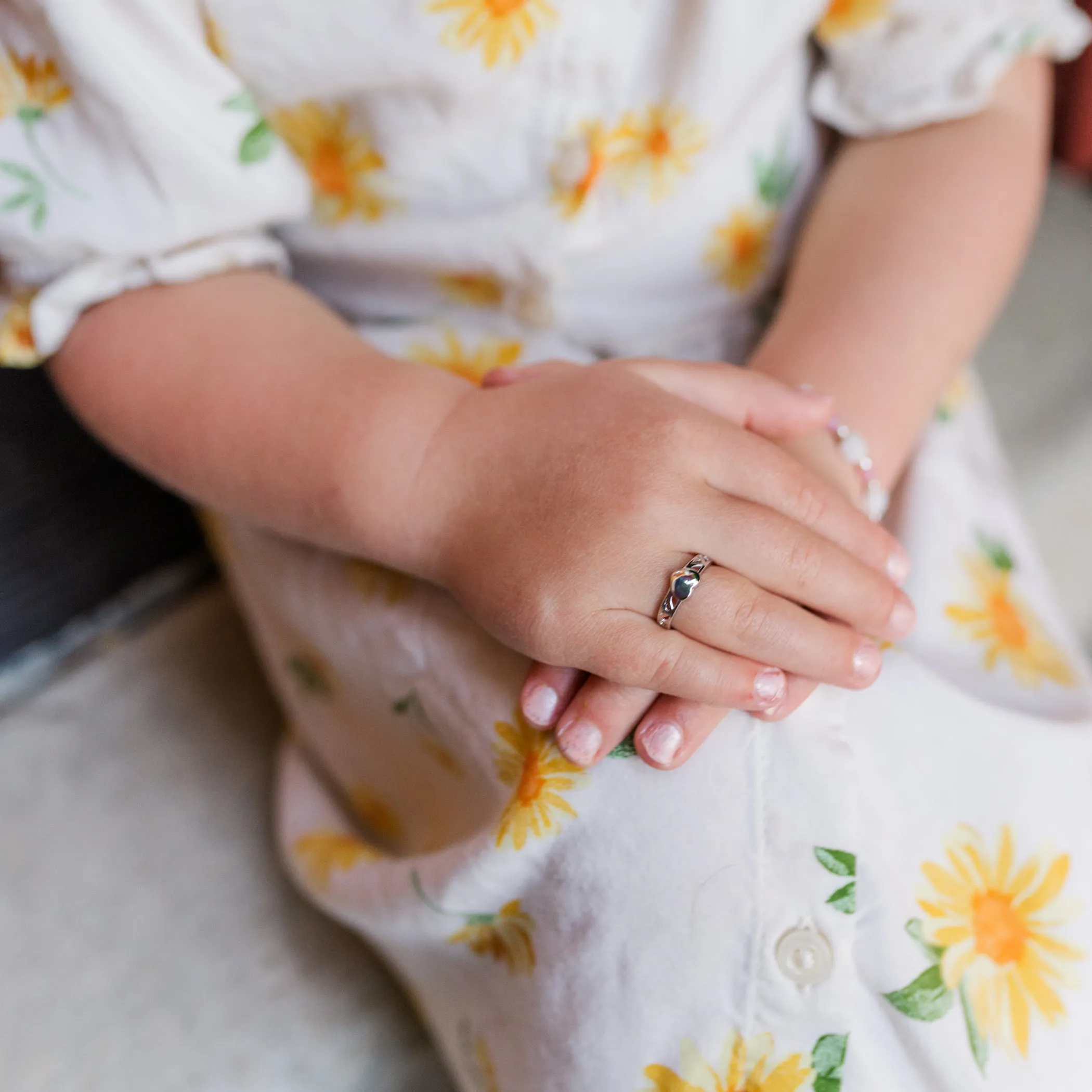 Sterling Silver Baby Ring with Heart Embellishment for Girls