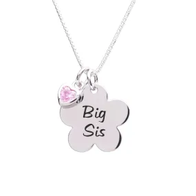 Sterling Silver Big Sis Daisy Necklace for Big Sisters
