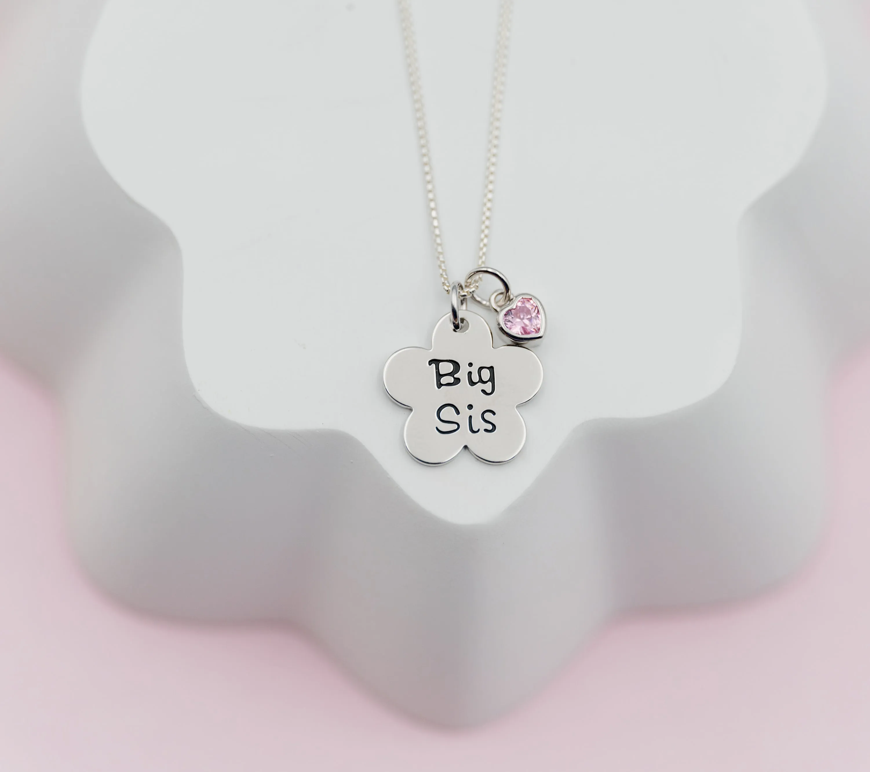Sterling Silver Big Sis Daisy Necklace for Big Sisters