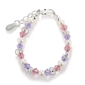 Sterling Silver Bracelet with Purple and Pink Accents for Kids