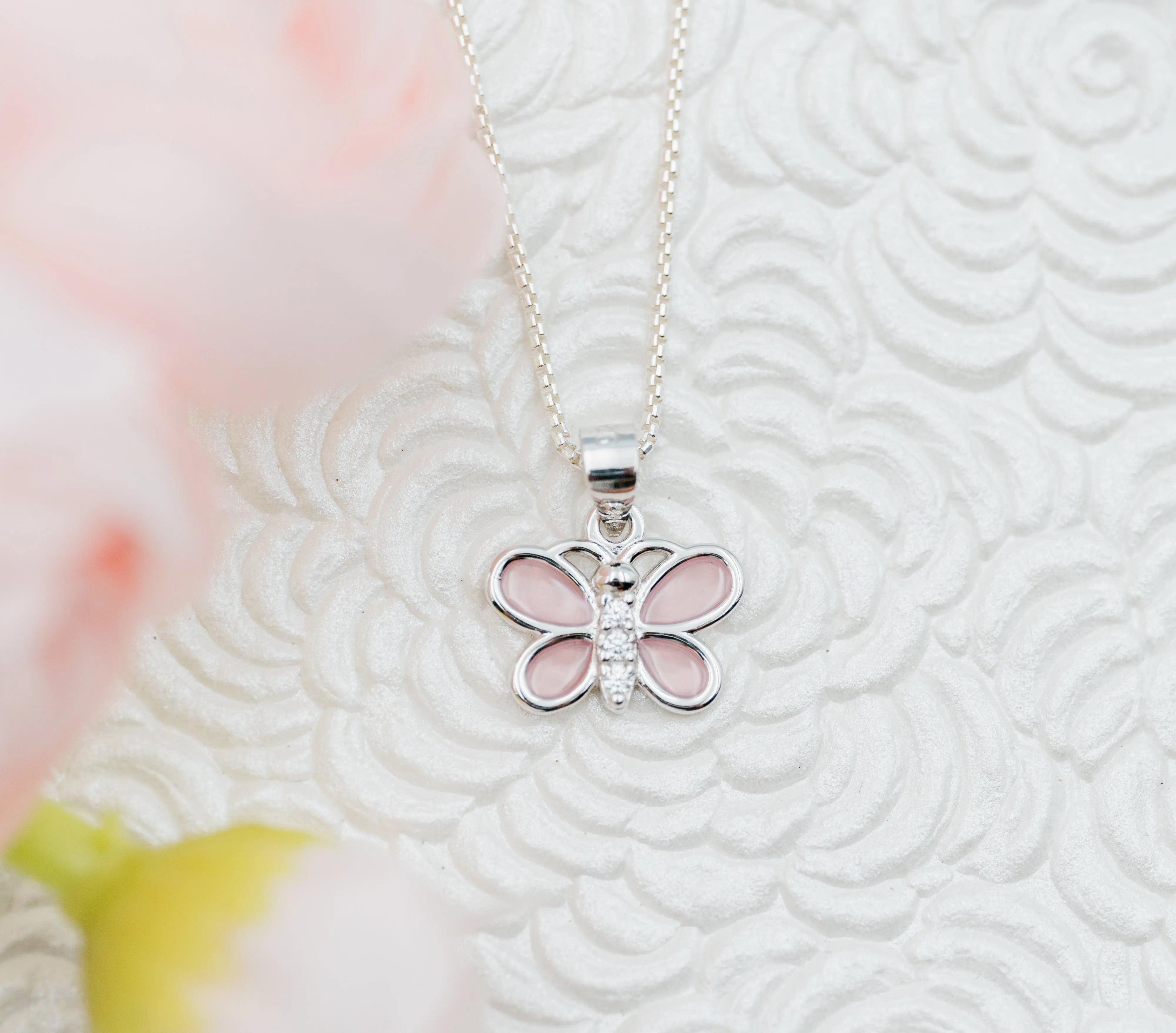 Sterling Silver Butterfly Necklace for Kids