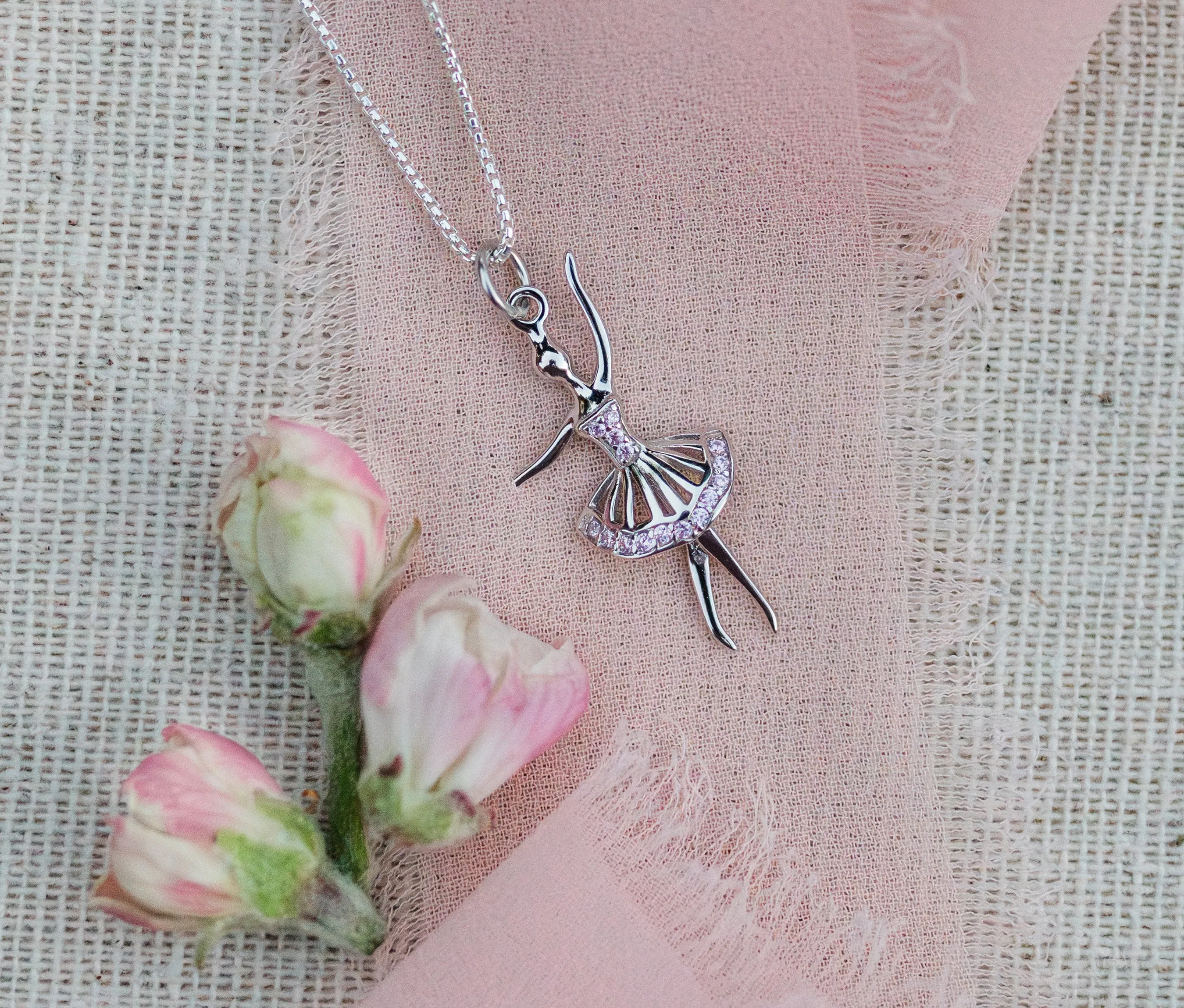 Sterling Silver Children's Ballerina Necklace for Girls