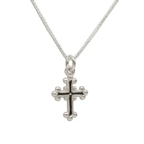 Sterling Silver Children's Cross Necklace for First Communion Gift