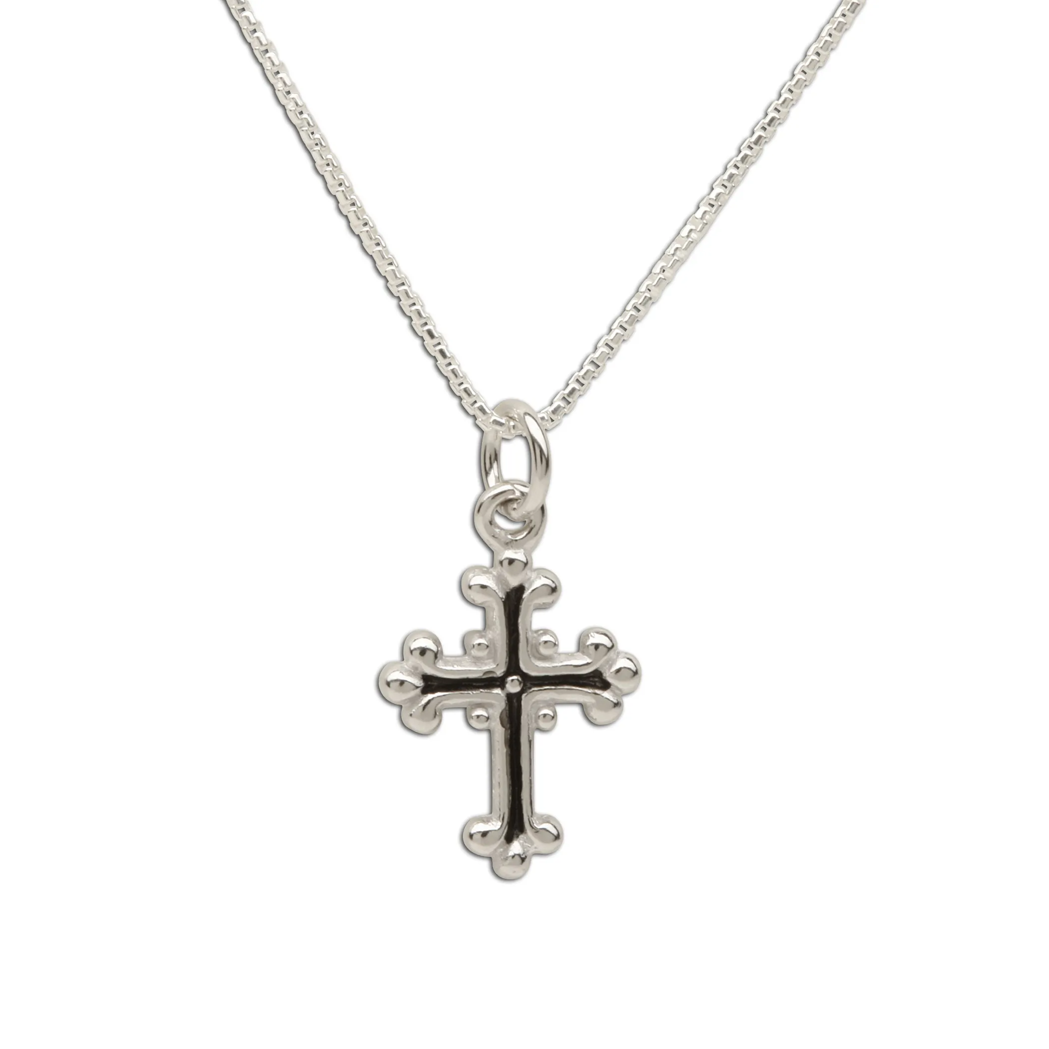 Sterling Silver Children's Cross Necklace for First Communion Gift