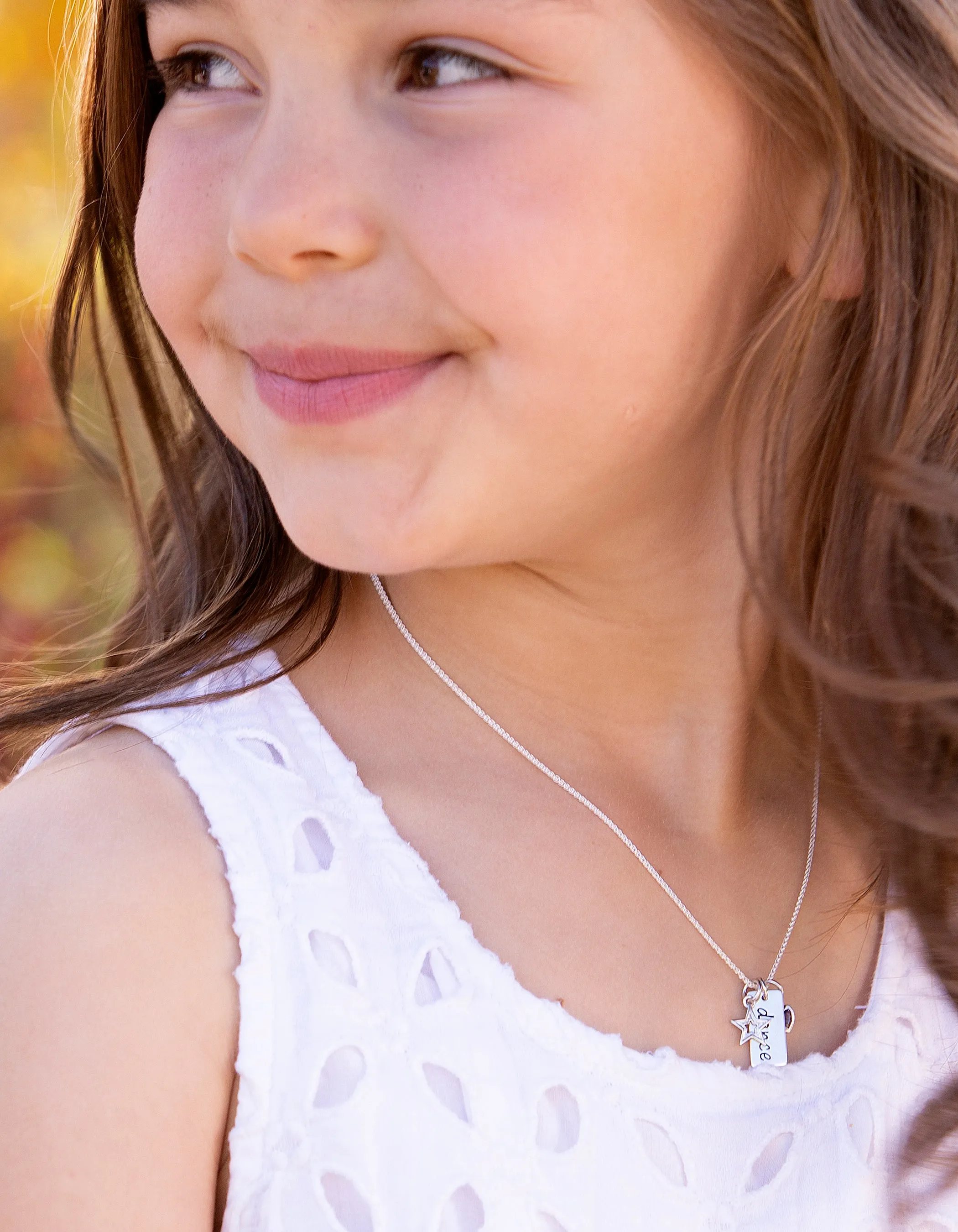 Sterling Silver Children's Dance Necklace-Lavender