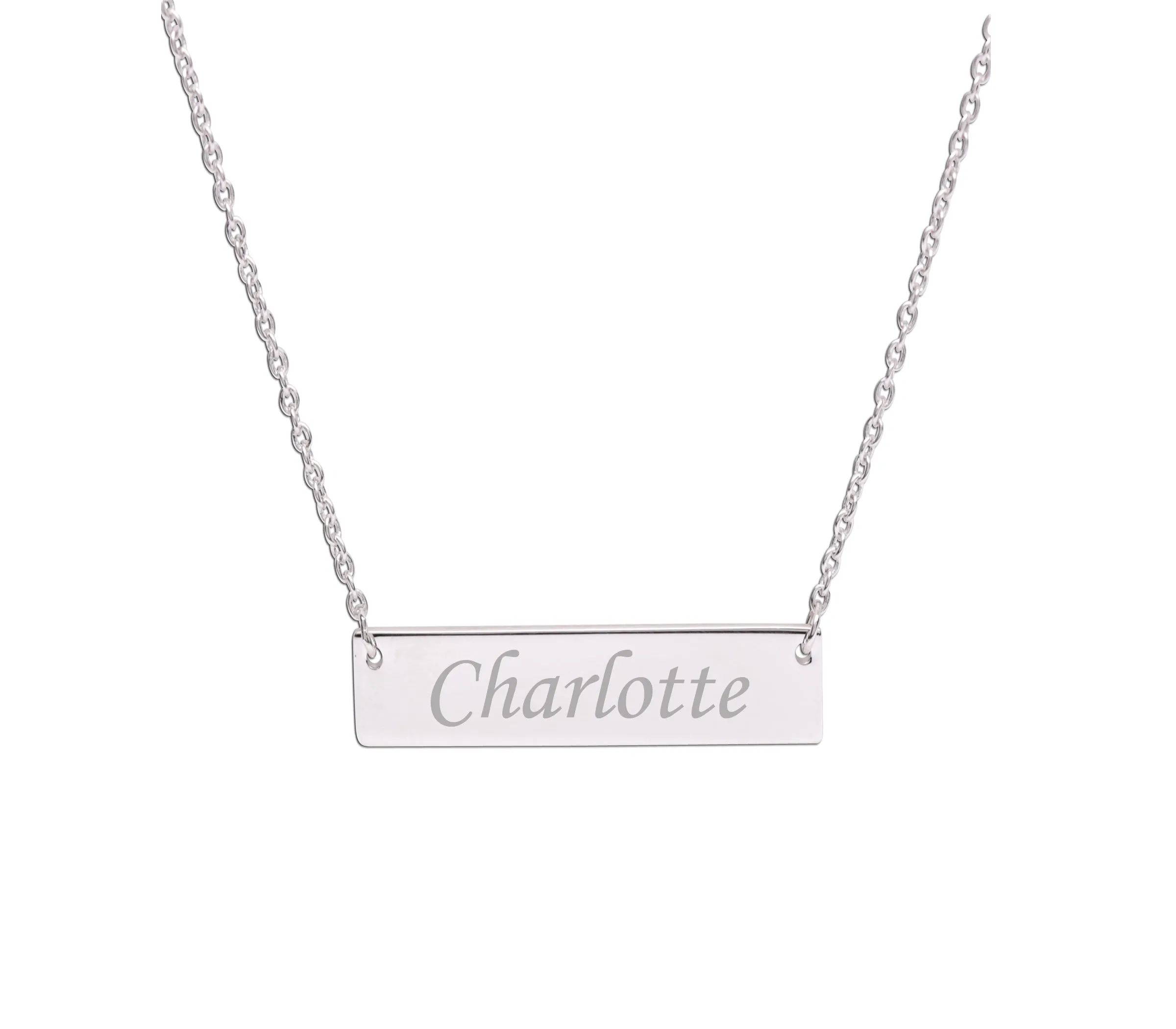 Sterling Silver Children's or Women's Bar Necklace