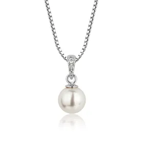 Sterling Silver Child's White Pearl Necklace