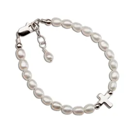 Sterling Silver Cross Bracelet Baptism or Communion Gift