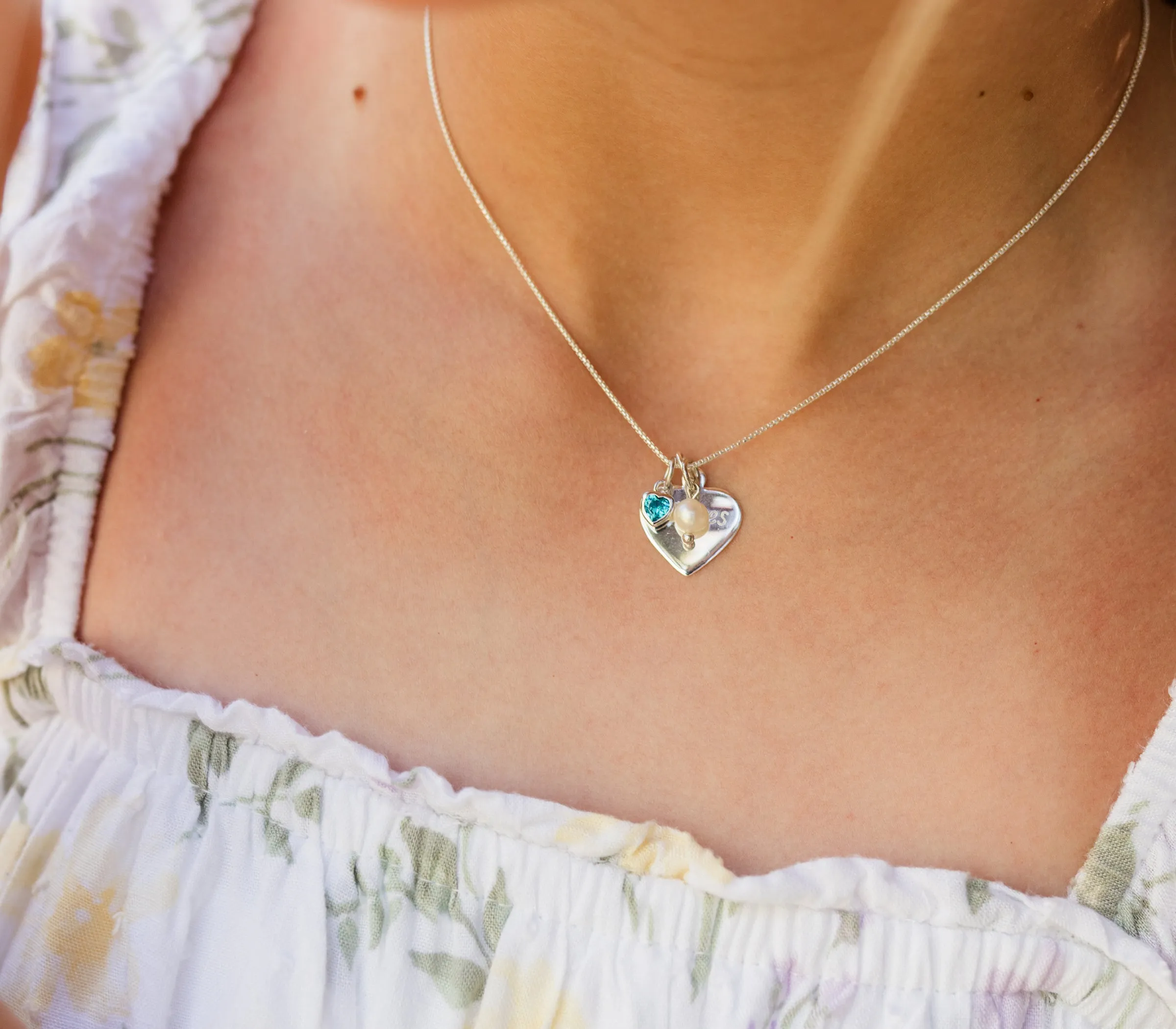 Sterling Silver FREE Engraved Heart Necklace