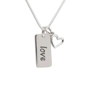 Sterling Silver Girl's Love Necklace
