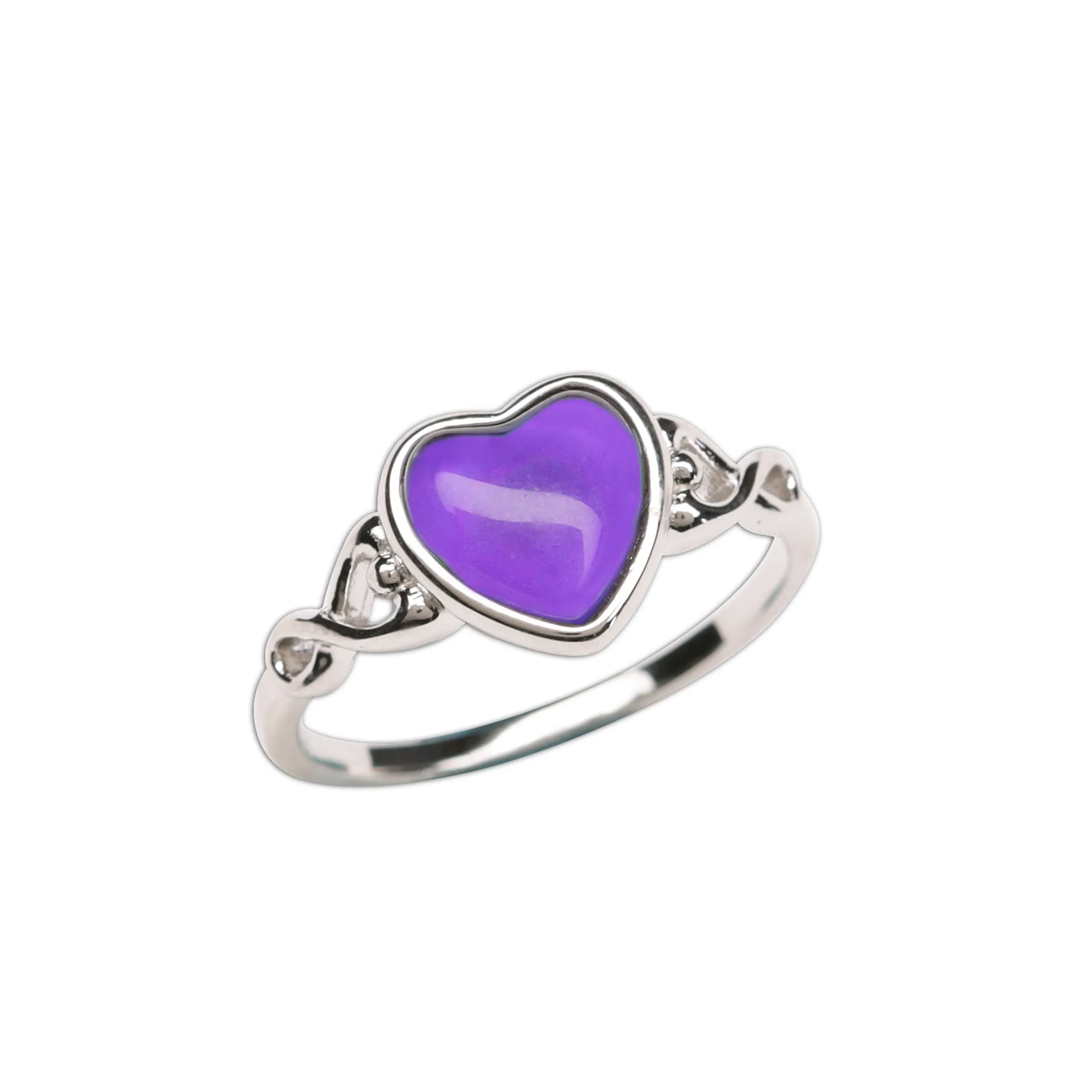 Sterling Silver Girl's Mood Ring (Heart)