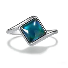 Sterling Silver Girl's Mood Ring (Square)