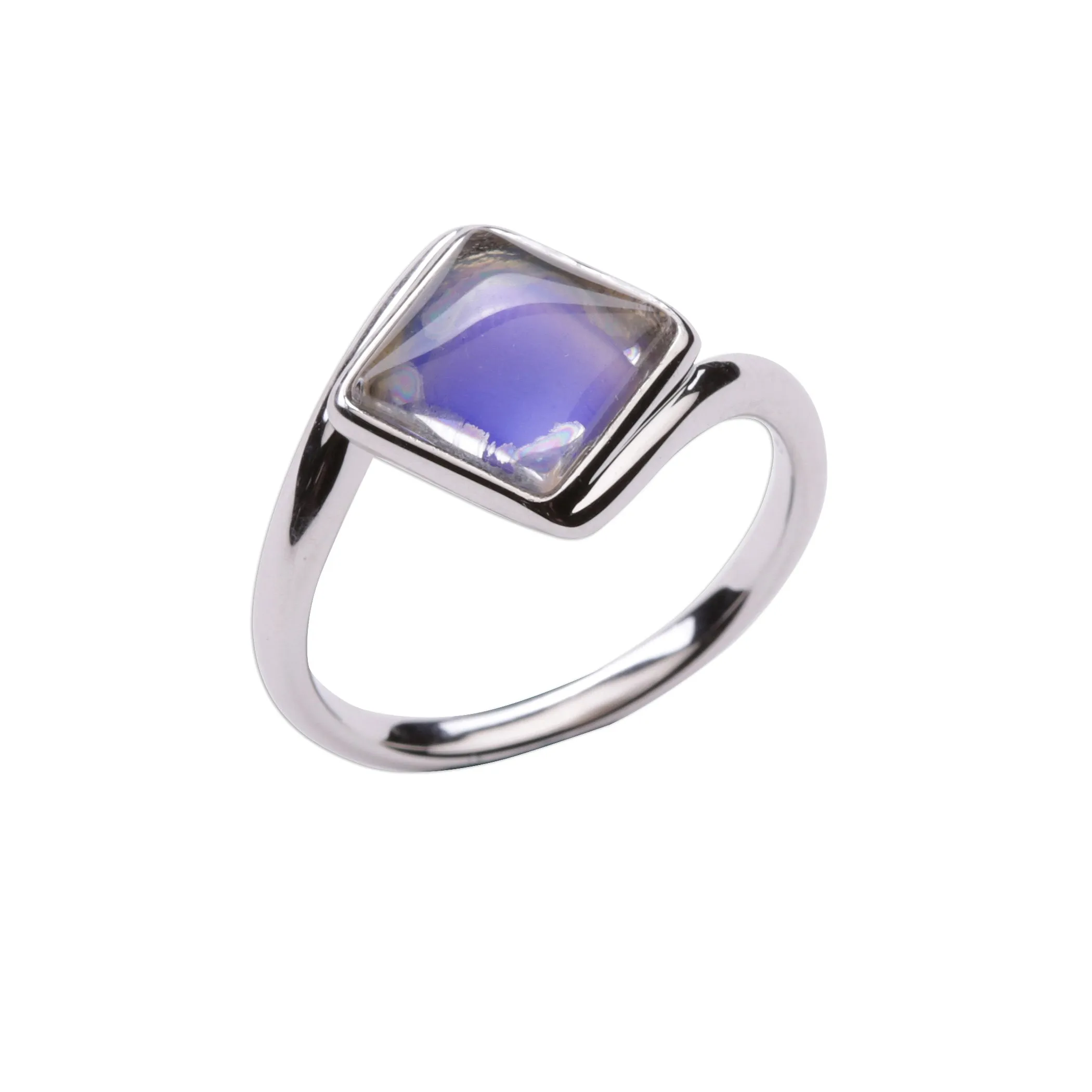 Sterling Silver Girl's Mood Ring (Square)