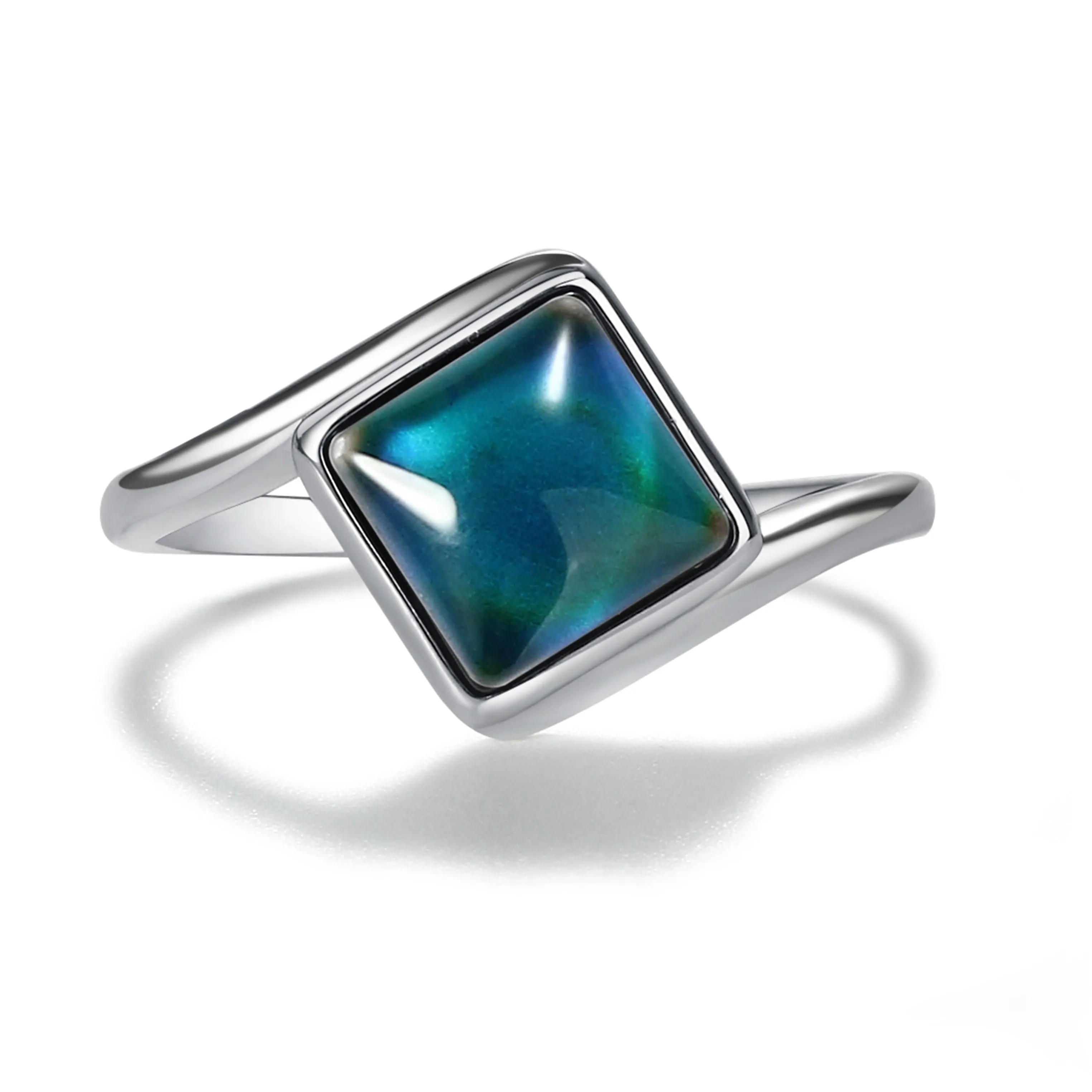 Sterling Silver Girl's Mood Ring (Square)