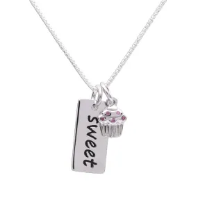 Sterling Silver Girl's Sweet Cupcake Necklace