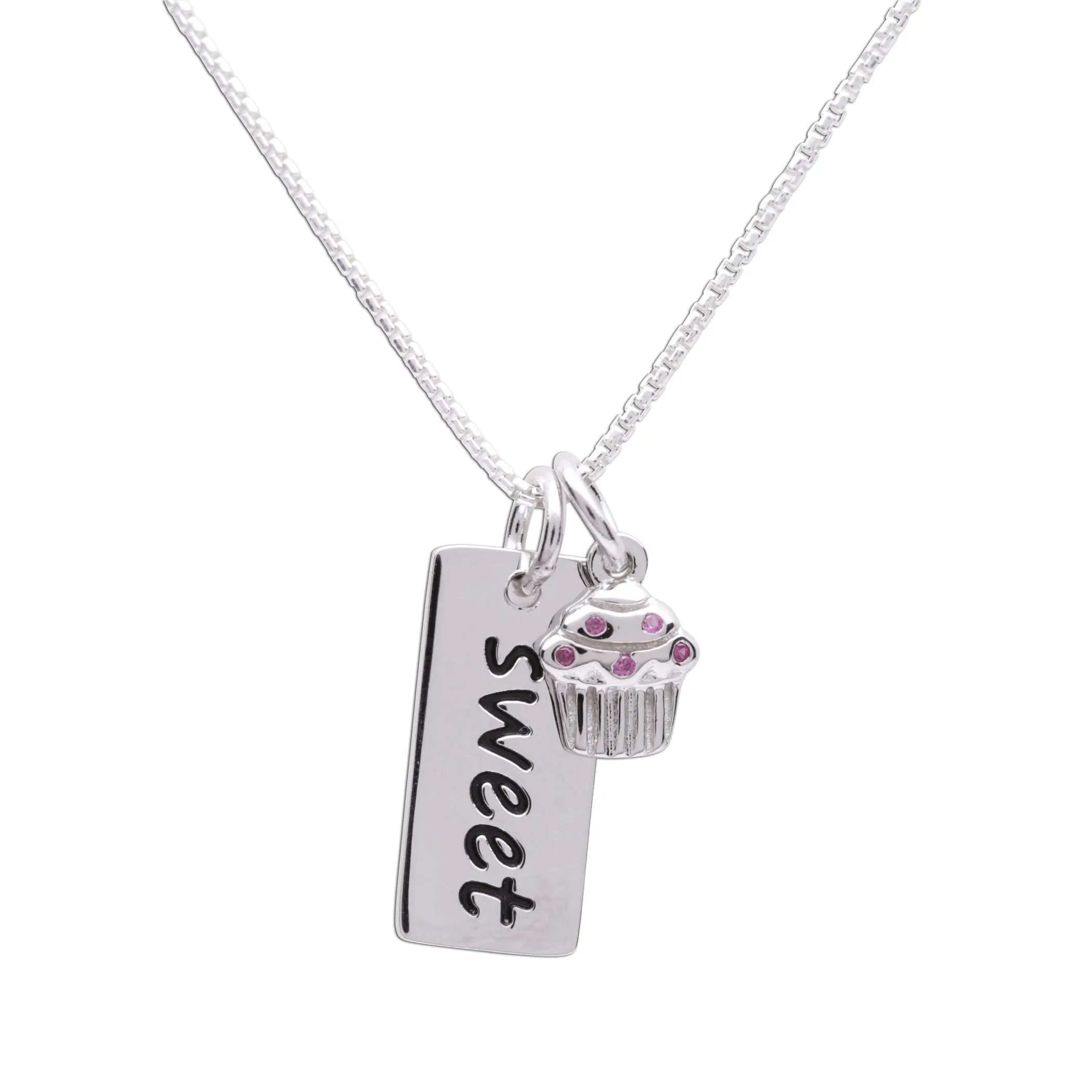 Sterling Silver Girl's Sweet Cupcake Necklace