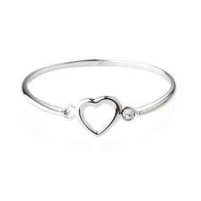 Sterling Silver Heart Bangle Bracelet for Baby and Child