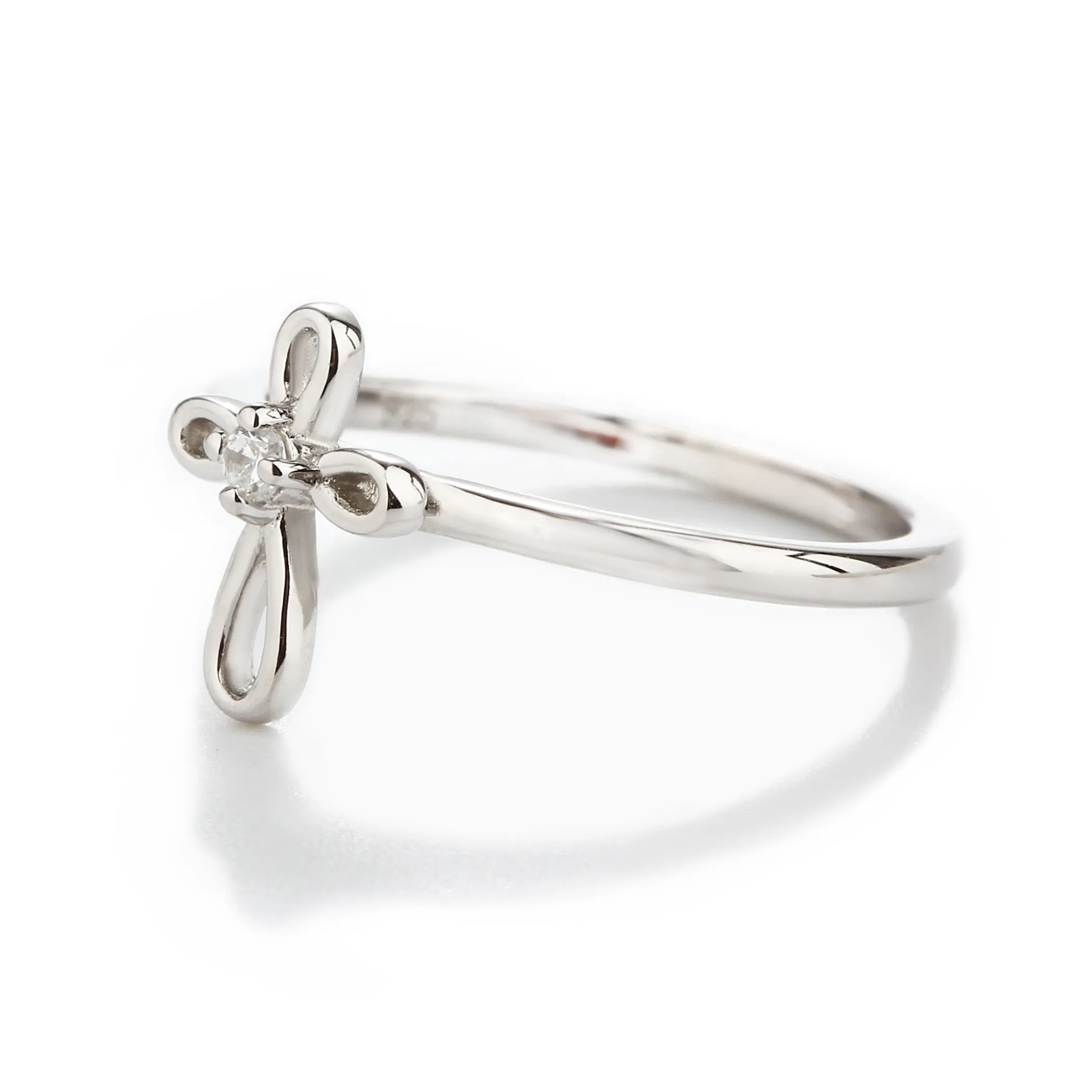 Sterling Silver Infinity Cross Baby Ring for Kids