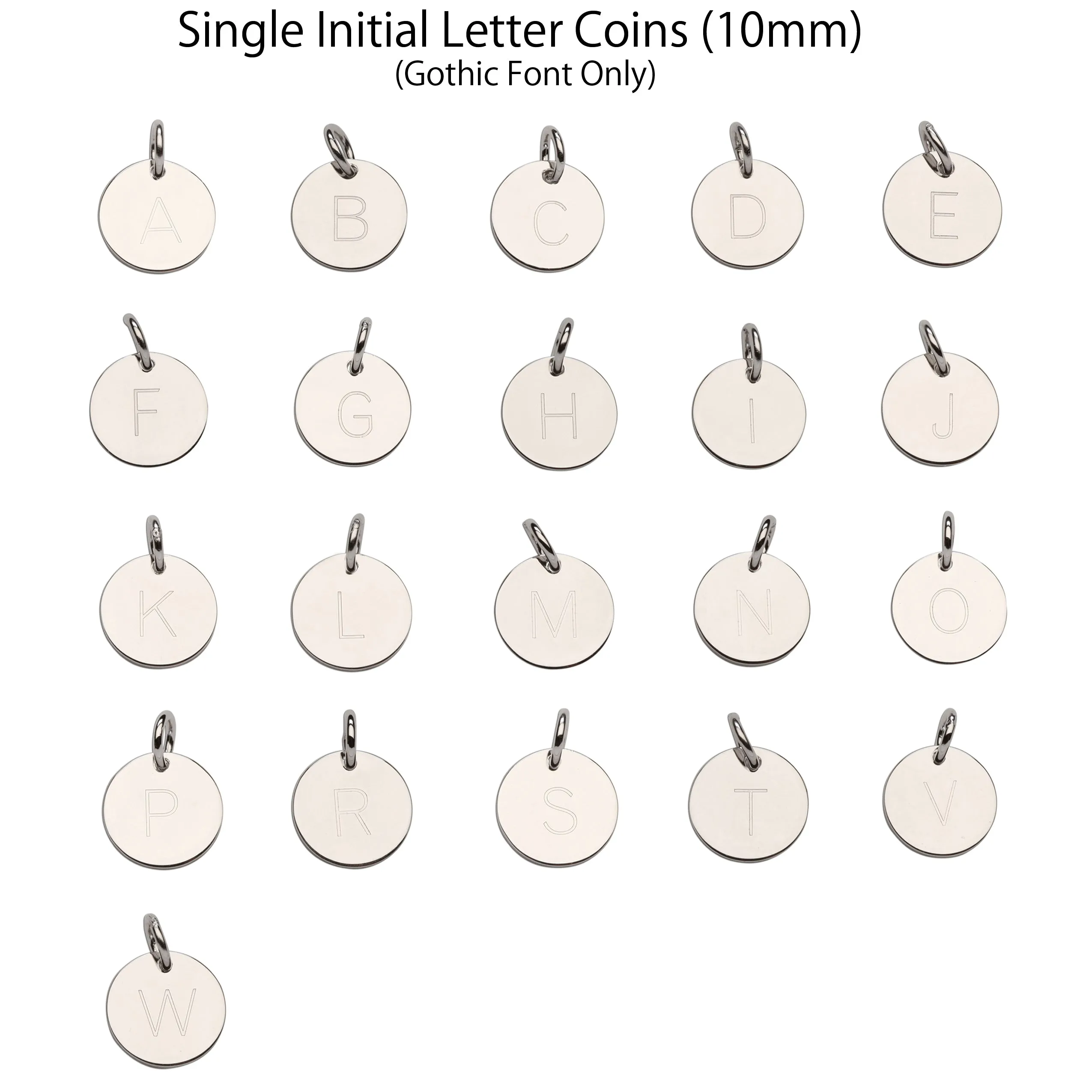 Sterling Silver Initial Disc Necklace