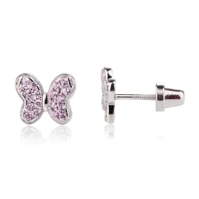 Sterling Silver Kid's Birthstone Butterfly Earrings for Toddlers and Girls
